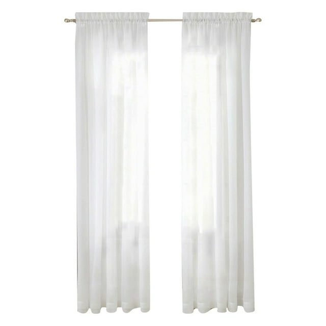 Window White Sheer Curtains 108 Inches Long 2 Panels Sheer White Curtains Clear Curtains Basic Rod Pocket Panel