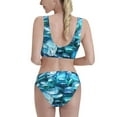 thumbnail image 3 of Picia Blue Kyanite Women's High Waisted Bikini Scoop Neck Swimsuit Two Pieces Bathing Suit-, 3 of 8