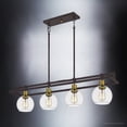thumbnail image 5 of Luxury Utilitarian Indoor Chandelier, 10.00''H x 40.00''W, with Industrial Style Elements, Mid-Century Modern Design, Black Bronze Finish and Clear Glass, UQL4030, 5 of 8