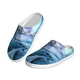 thumbnail image 2 of Daiia Night At Lake Aurora 1 Print Women’s Fuzzy Slippers Memory Foam Lightweight House Shoes Cozy Loafer Flannel House Shoes-37/38, 2 of 7