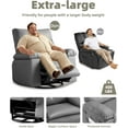 thumbnail image 6 of Oversized Rocker Swivel Recliner Chair - PU Leather Extra Wide Manual Recliner for Adults, Large Lazy Chair with 1.5X Sponge Comfort Arm and Back for Living Room, Bedroom, 6 of 6