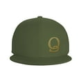 thumbnail image 3 of ZICANCN Alphabet Q Pattern Baseball Caps, Trucker Hats for Men And Women, Adjustable Breathable Flat Caps, Moss Green, 3 of 6