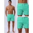 thumbnail image 4 of DARING DIVA Men's Summer Drawstring Elastic Waist Mesh Lining Solid Board Shorts 32 Green, 4 of 6