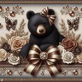 thumbnail image 1 of Resina Con Oso Y Flores Diamante Wdftyju 30x30CM, 1 of 9
