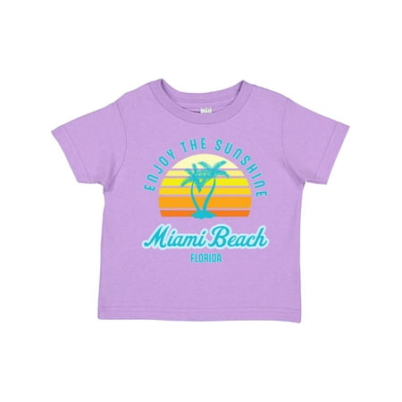 

Inktastic Summer Enjoy the Sunshine Miami Beach Florida in Blue Gift Toddler Boy or Toddler Girl T-Shirt