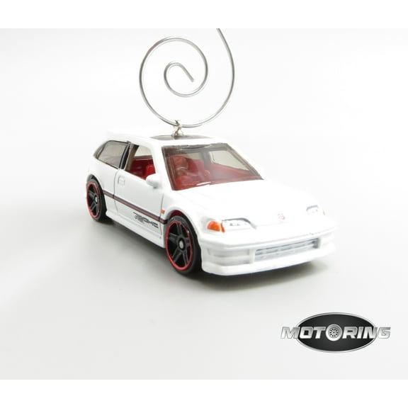 Honda Civic EF White Car Rare Christmas Tree Ornament Diecast