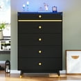 thumbnail image 5 of Mabor Black Glass Top Dresser with RGB LED Lights, 5 Drawers, 29.7"L x 15.7"W x 43.3"H, 5 of 8