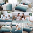 thumbnail image 5 of 3 Piece Grey Turquoise Ombre Duvet Cover Set Twin Size,Microfiber Comforter/Quilt Cover with Corner Ties and 2 Pillowcases,Teal Modern Geometric Striped Abstract Art Soft Bedding with Zipper Closure, 5 of 8