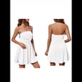 thumbnail image 3 of Vestido Corto de Verano 2025 con Estampado de para Mujer, Informal, Corte A, Sin Tirantes, con Top de Tubo y Fruncido. L, 3 of 6