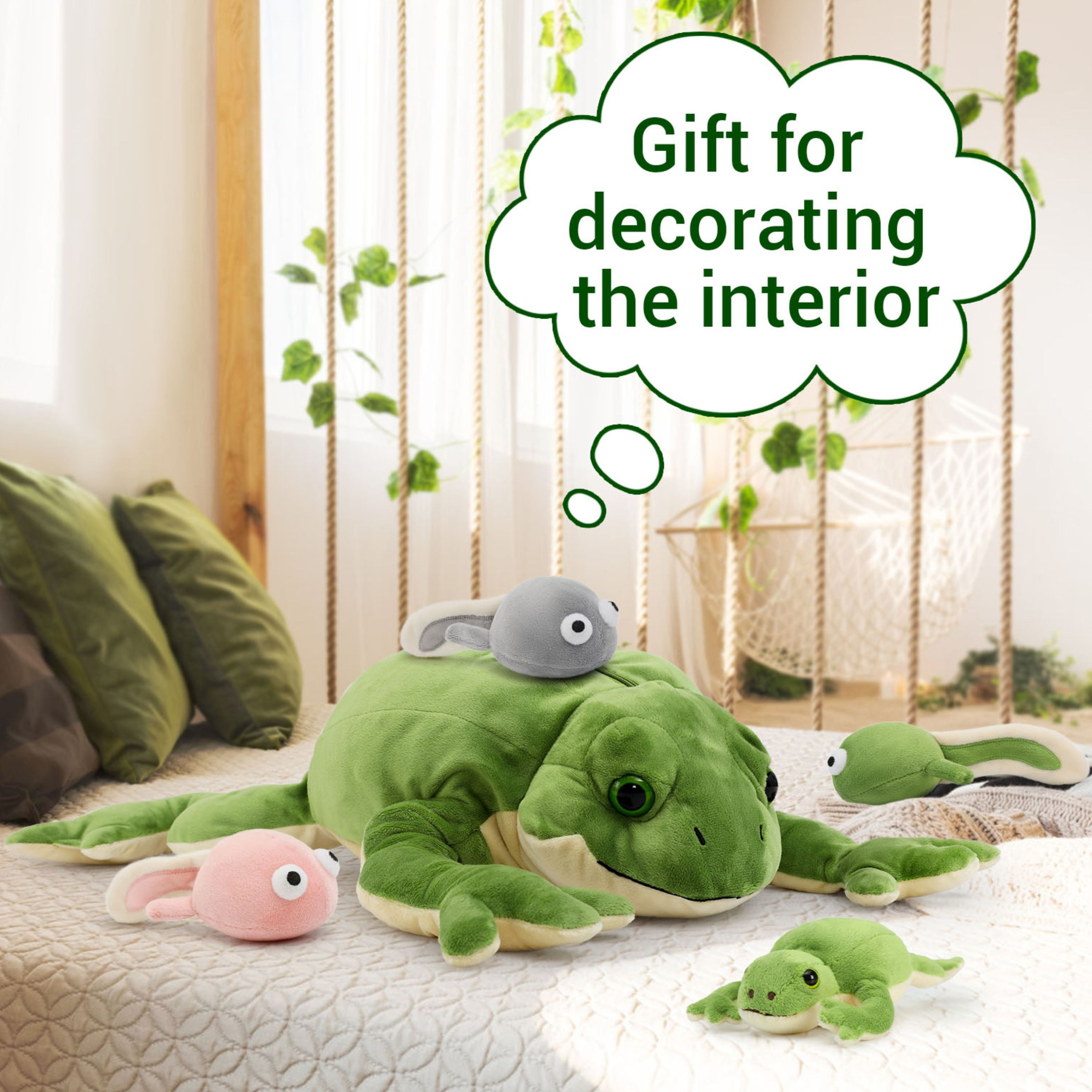 MaoGoLan 22" Giant Frog Stuffed Animal with 4 Babies Plush Toy Stuffed Frog Toys