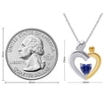 thumbnail image 5 of AFFY Mother's Day Jewelry Gift Heart Cut Simulated Blue Sapphire Two Tone Mom Pendant Necklace In 14k White Gold Over Sterling Silver, 5 of 7