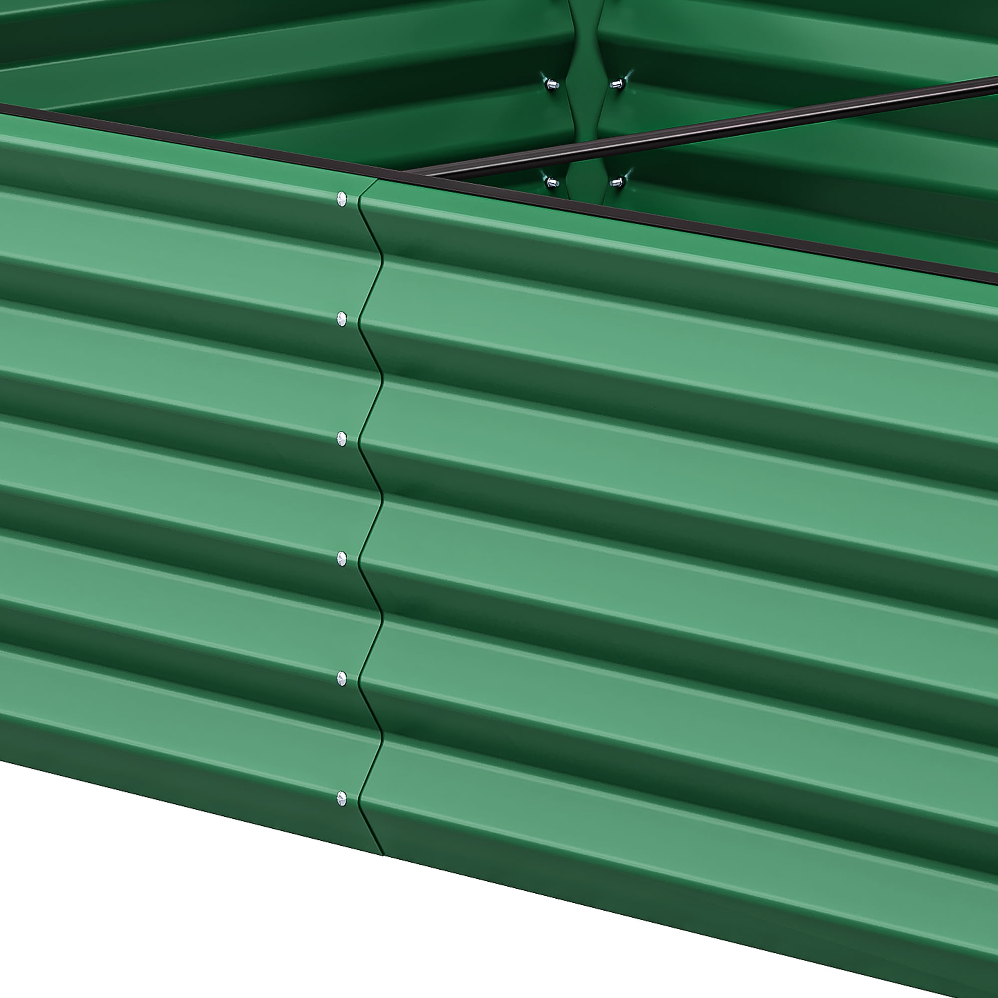 Uforic 8ftx4ftx1.5ft Large Raised Garden Bed Kit,Outdoor Galvanized Metal Patio Planter Box with Safety Rubber & Gloves, for Vegetables Flowers,Green