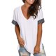 thumbnail image 2 of Gibobby Camiseta de manga corta para mujer Camiseta suelta informal con cuello en V para mujer, blusa manga corta con estampado(Blanco,XL), 2 of 5