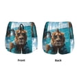 thumbnail image 3 of Gukieu Hawaiian Swimming Lion Print Women's Sports Shorts with Drawstring Elastic Waistband for Running, Yoga, Fitness-XX-Large, 3 of 7