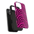 Black Pink Wavy Pattern Tough Phone Cases- For Women Girls - Dual ...