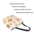 thumbnail image 3 of FORMRS Womens Canvas Tote Bag with Zipper Inner Pocket Shoulder Handbag, Beige Fall Acorns Pattern, 3 of 7