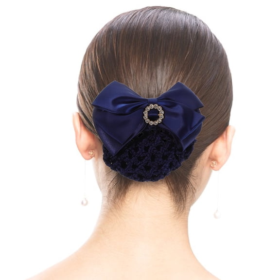 TEHAUX Elegant Rhinestone Bowknot Hair Nets for Women, Comfortable and Stylish, Assorted Colors, 3pcs Set Hair Accessories