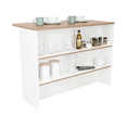 thumbnail image 4 of Barra de Cocina Excelsior Diamante Blanco y Castaño Isla Desayunador con Repisas Organizadoras, 4 of 8