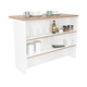thumbnail image 4 of Barra de Cocina Excelsior Diamante Blanco y Castaño Isla Desayunador con Repisas Organizadoras, 4 of 8