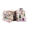 thumbnail image 2 of 50 PCS Party Bags Printing Cotton Drawstring Bags Christmas Party Wedding Small Gift Pouches Mini Linen Storage Sacks Gift Bag, 2 of 7
