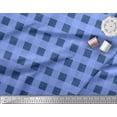thumbnail image 2 of Soimoi Blue Moss Georgette Fabric Check & Dots Printed Fabric 1 Yard 44 Inch Wide, 2 of 3