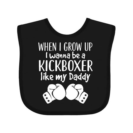 

Inktastic Kickboxing Future Kickboxer Like Daddy Gift Baby Boy or Baby Girl Bib