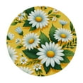 thumbnail image 2 of PIKWEEK Spring Floral Round Tablecloth, Fitted Table Cover with Elastic  Round Tables, Yellow Daisy Botanical Summer Table Cloth Outdoor Indoor Dinning Party Waterproof Tablecloths, 2 of 7