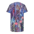 thumbnail image 3 of QLEICOM Womens Plus Size Tops Retro Print Short Sleeve Summer T-Shirts Curved Hem Casual Fashion Tunic Tops Purple C M, US Size:6, 3 of 4