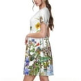 thumbnail image 2 of Naloa Herbs and Wildflowers Print Womens Summer A-Line Dress with Pockets,Short Sleeve Dresses,Flowy Beach Swing Dress for Vacation Travel, 2 of 6
