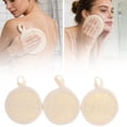 thumbnail image 2 of 3/4 Pcs Exfoliating Loofah Sponge Pads Reusable Face Luffa Brush Luffa Body Facials Scrub Pad Manual Facials Cleansing Makeup Remover for Bathing, Showering, Easy to Use & Clean(Beige-3pcs,3x3"), 2 of 9