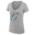 thumbnail image 2 of Women's G-III 4Her by Carl Banks  Heather Gray Indianapolis Colts Super-Slim Fit Lightweight Subtle Football V-Neck, 2 of 3