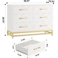thumbnail image 2 of Ourlova Commode Moderne en Bois à 6 Tiroirs et Coffres pour Garde-Robe Meuble Télé Armoire de Rangement Blanc, 2 of 9