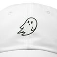 thumbnail image 2 of DALIX Ghost Embroidery Dad Hat Baseball Cap Cute Halloween in White, 2 of 6
