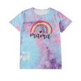 thumbnail image 5 of Family Mother And Daughter Matching Tie Dye Clothes Rainbow Printed T-Shirt Tops Tee Blouse, 5 of 10