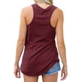 thumbnail image 2 of Casual Sleeveless Racerback Tops with Pocket Women's Basic V-Neck Tank Tops, 2 of 3