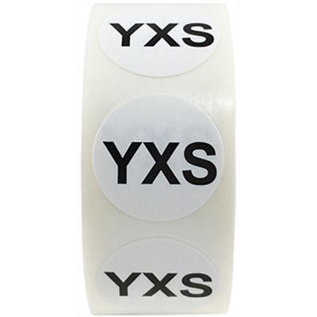 Cercle Blanc YXS Autocollants de Vêtements de Jeunesse 0,75 Pouce Rond 500 Pack