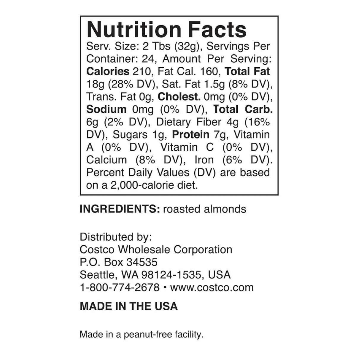 2 Pack | Kirkland Signature Creamy Almond Butter, 27 Ounce