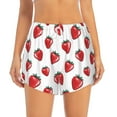 thumbnail image 2 of Goofa Hand Drawn Strawberry Printed Women 2 in 1 Running Shorts,Quick Dry Athletic Workout Shorts,High Waisted Athletic Shorts with Liner Pockets-X-Large, 2 of 9