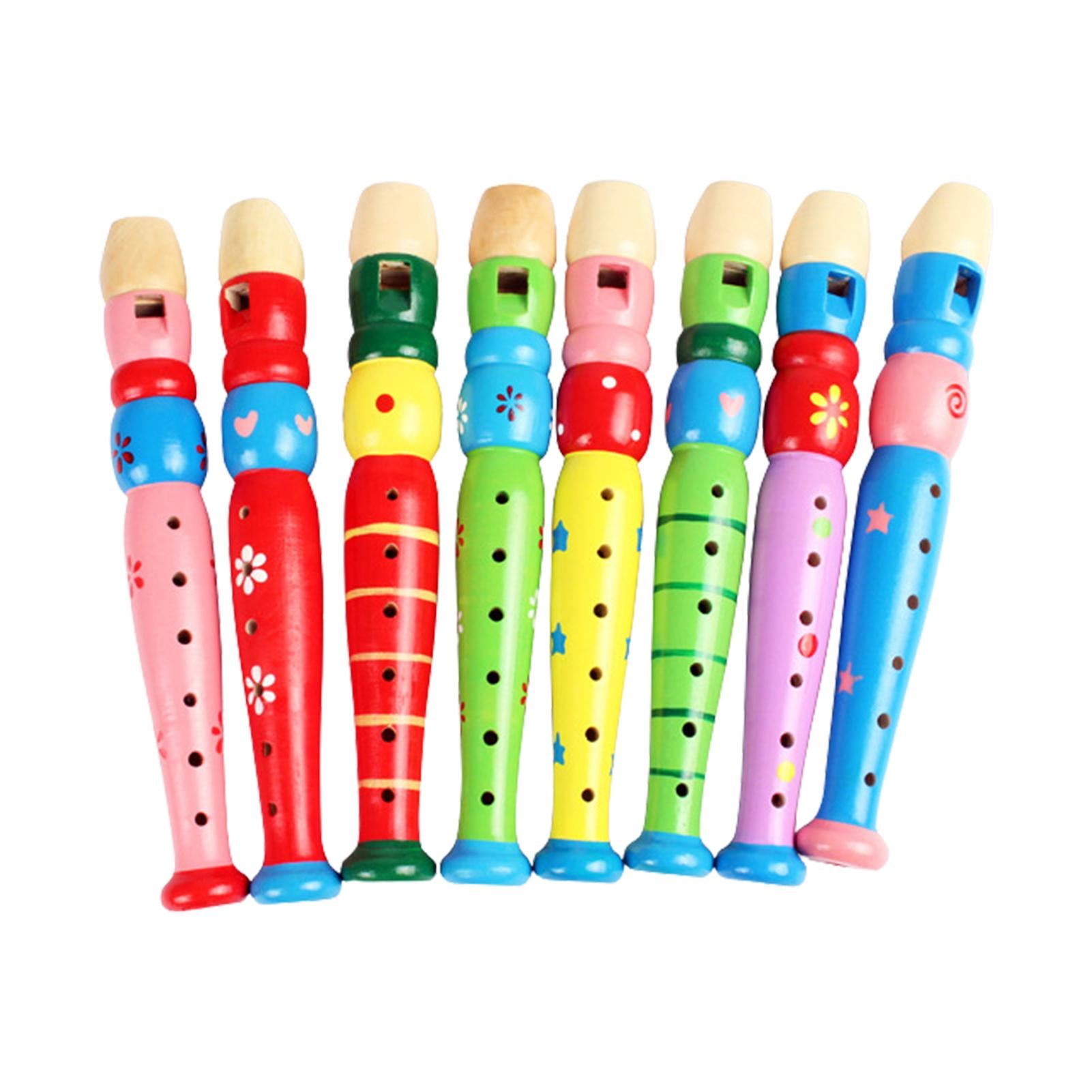 Wooden Flutes Musical Instrument Small and Portable Early Educational Short Flute Mini Instruments for Children Toddlers Shakven 