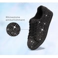 thumbnail image 3 of LUCKY STEP Rhinestone Fashion Glitter Sneakers Shiny Platform Shoes,Black/Pewter Rhinestone,Womens, 3 of 12