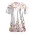 thumbnail image 5 of COMVALUE Scrub Tops Women Short Sleeve Plus Size V Neck Fun Printed Scrubs Top Medical Nursing Uniforms with Pockets (Light Pink, XXL), 5 of 7