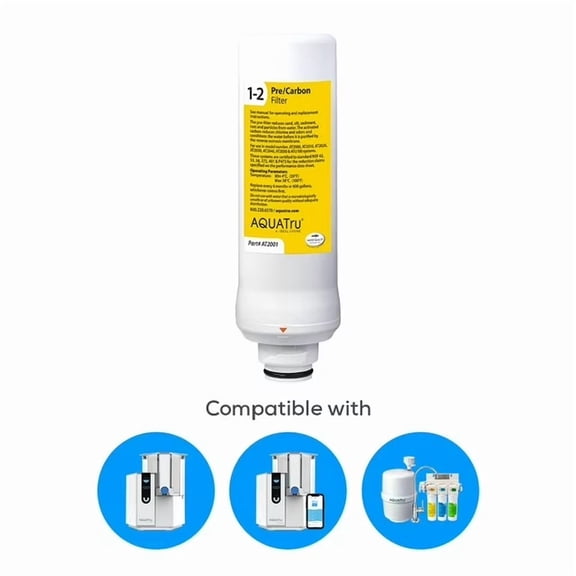 AquaTru Countertop Water Filtration System Replacement Pre & Carbon Filter, Stages 1–2