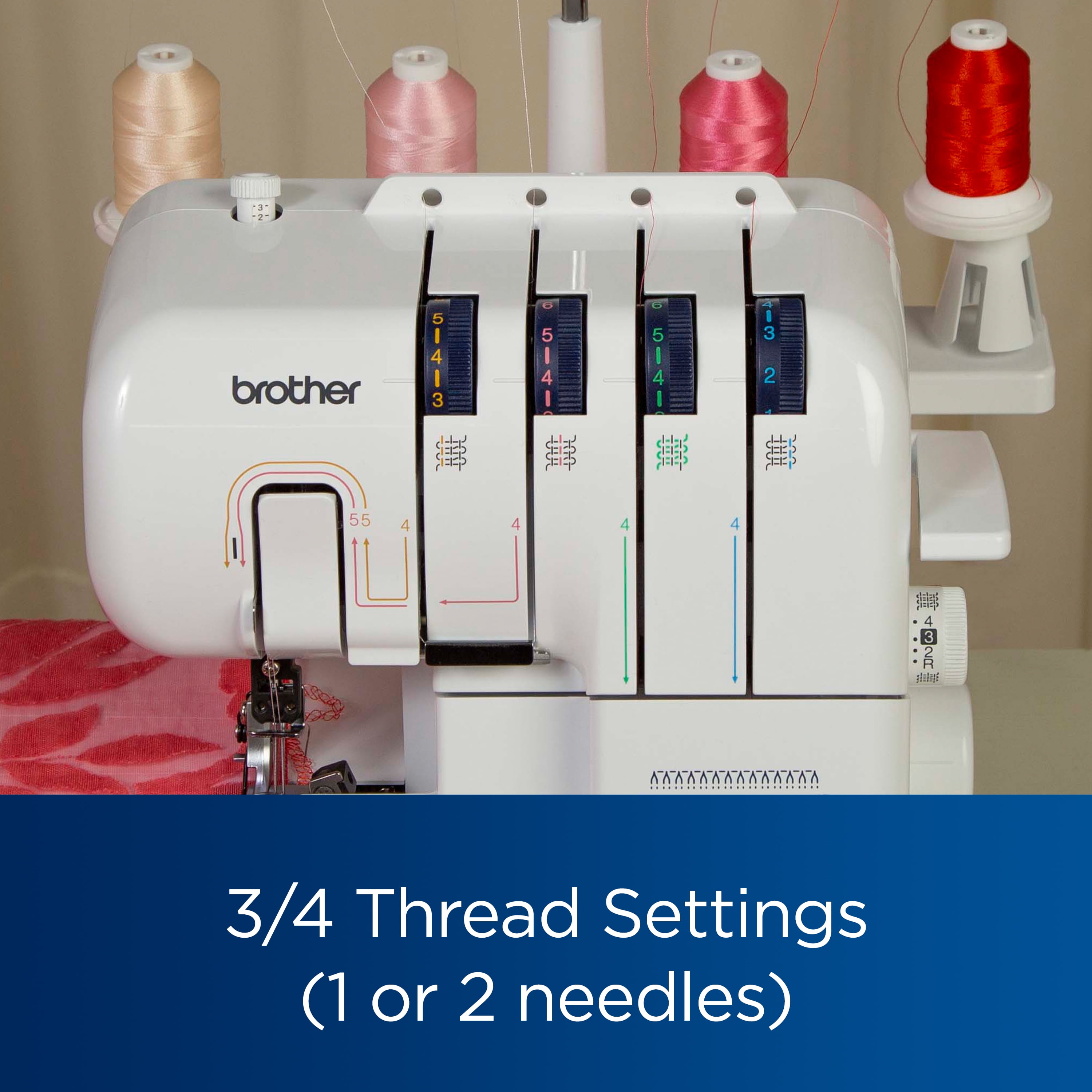 Brother Pacesetter PS3734T 3 or 4-Thread Serger with Color Coded Thread Guide