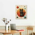 thumbnail image 2 of Nawypu Framed Canvas Print Wall Art Geometric Symbol Cartoon Black Cat Animals Shapes Illustrations Modern Minimalist Chic Relax/Calm Multicolor for Living Room, Bedroom, Office - 16"x20" Natural, 2 of 3