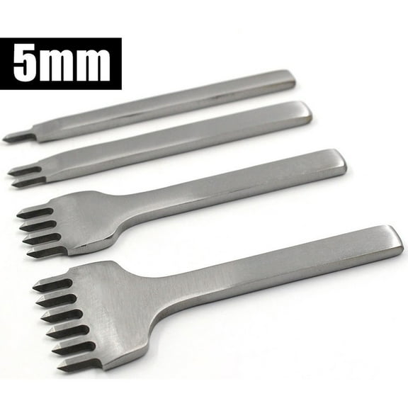 4pcs 3/4/5/6mm Leather Spacing Punch Tool Hole Punches Tool Lacing Stitching Sewing DIY Leather Craft Tools 1/2/4/6 Prong Chisel