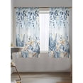 thumbnail image 5 of Sheer Curtains 63 Inch Length, Blue Eucalyptus Coastal Semi Sheer Curtains Light Filtering Window Treatment, Beach Starfish Shell Nautical Ombre Privacy Voile Drapes for Living Room 52x63 Inch, 5 of 7