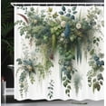 thumbnail image 3 of Ambesonne Botanical Shower Curtain, Leaves Cascading Down Art, 69"Wx84"L, Green Blue and White, 3 of 4