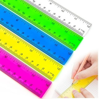 12 inch Kids Ruler Clear Plastic Rulers for Kids School Supplies Home  Office, Assorted Colors Ruler with Centimeters and Inches, Straight  Shatterproof
