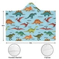 thumbnail image 3 of Wearable Blanket,Blue Cartoon Dinosaurs Names Pattern Hooded Wearable Flannel Blanket for Adults & Teens with Buckle,Winter Poncho Shawl Wrap Cape,60"x80", 3 of 5