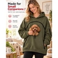 thumbnail image 6 of Pet Pouch Hoodie for Women, Cat Dog Carrier Sweatshirt with Easy-Clean Zipper Pet Pouch, Oversized Long Sleeve Pullover(Army Green,2XL), 6 of 9